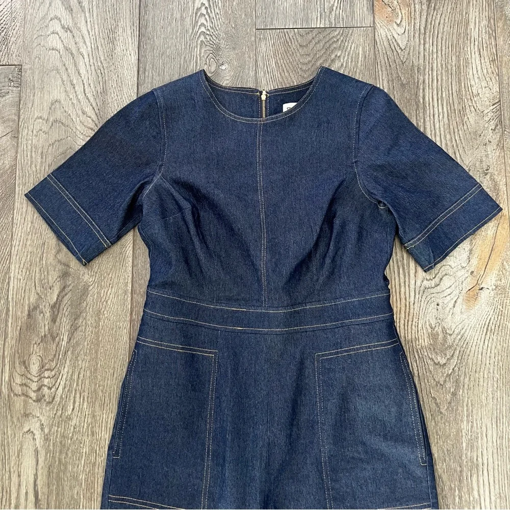 Shelby & Palmer Navy Short-Sleeve Jumpsuit - Picture 4 of 10